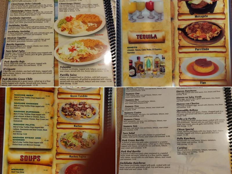 Campestre Mexican Restaurant Menu