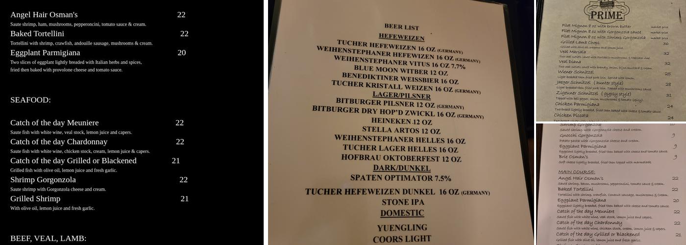 Osman's Restaurant Menu