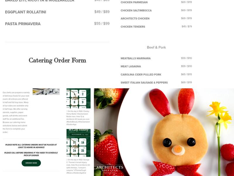 Architects Bar & Grill Menu