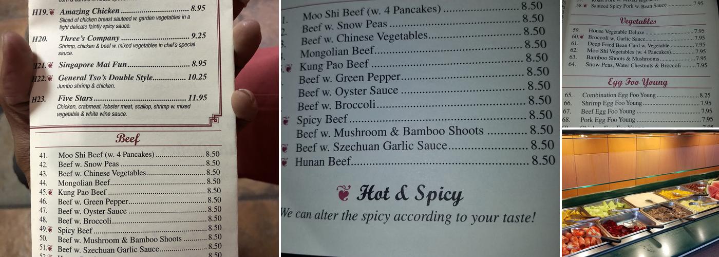 Ma Ma China Menu