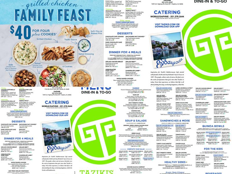 Taziki's Mediterranean Cafe - Mobile Menu