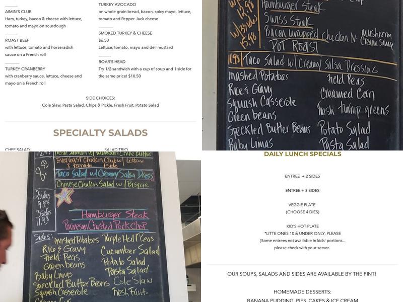 Cheryls Cafe and Market Menu