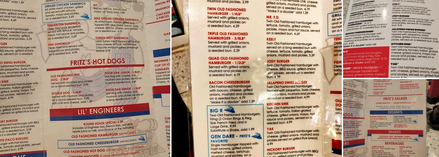 Fritz's Menu