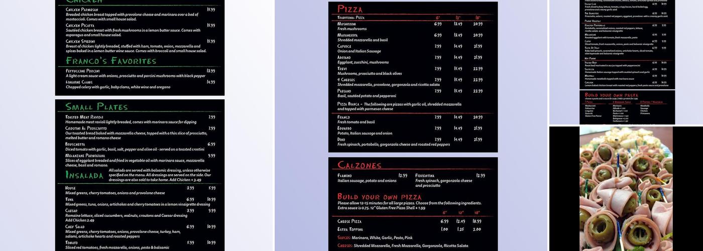 Cupini's Menu
