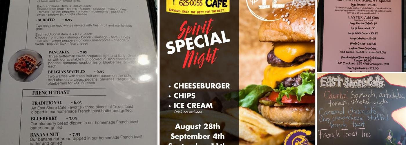 East Shore Cafe Menu