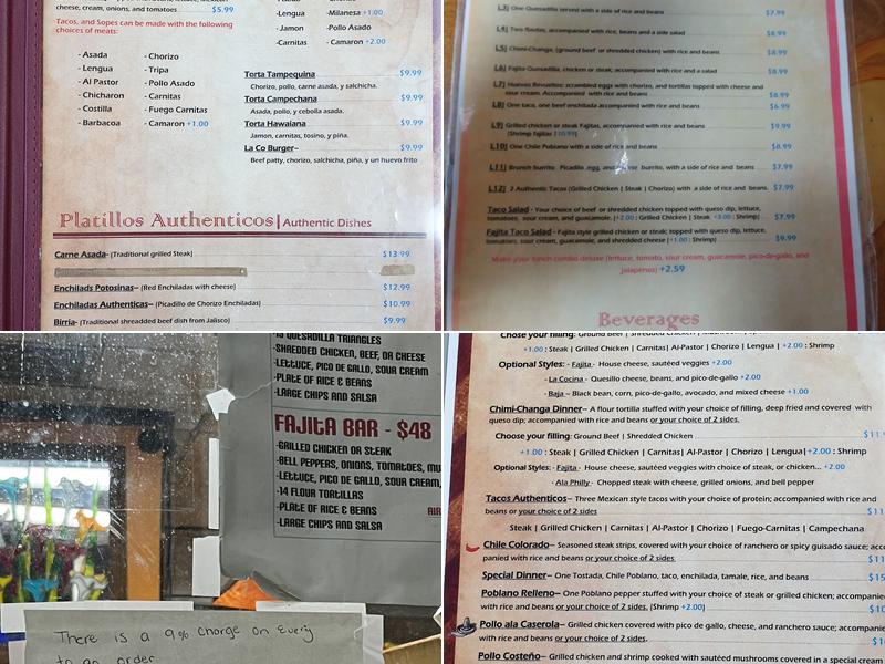 La Cocina Menu
