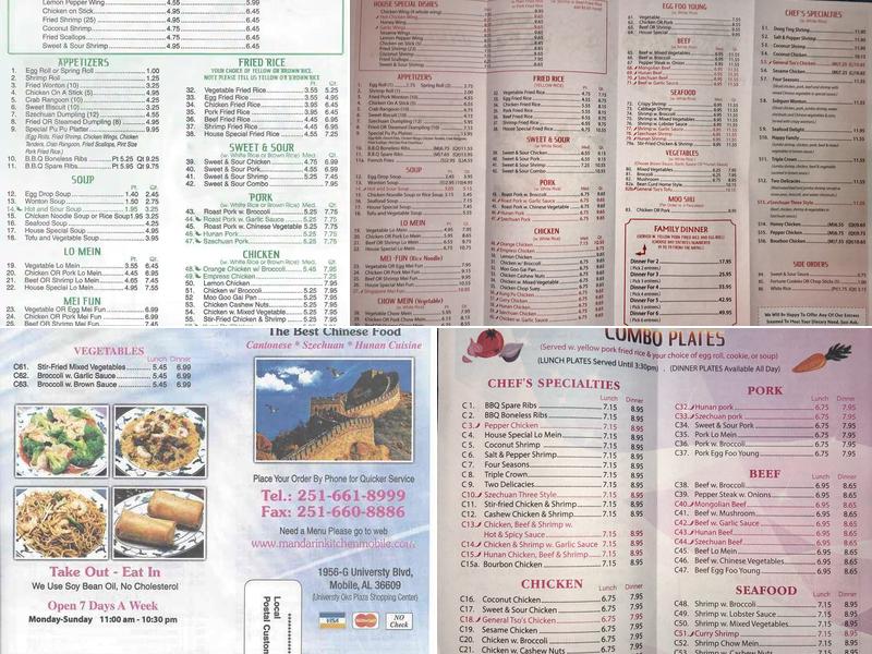 Mandarin Kitchen Menu