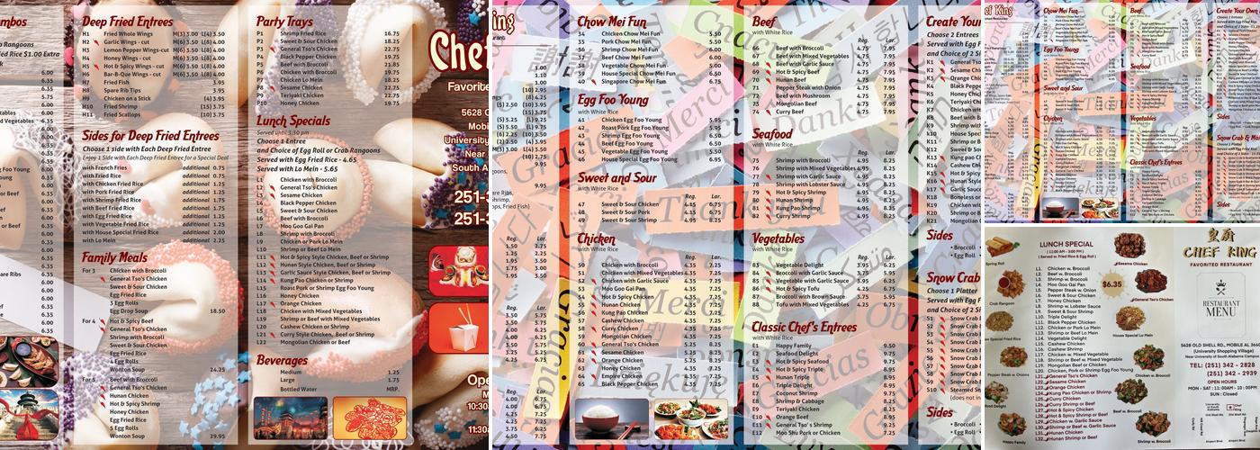 Chef King Menu