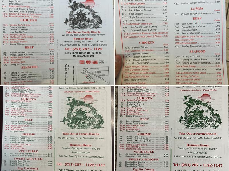 China Kitchen Menu