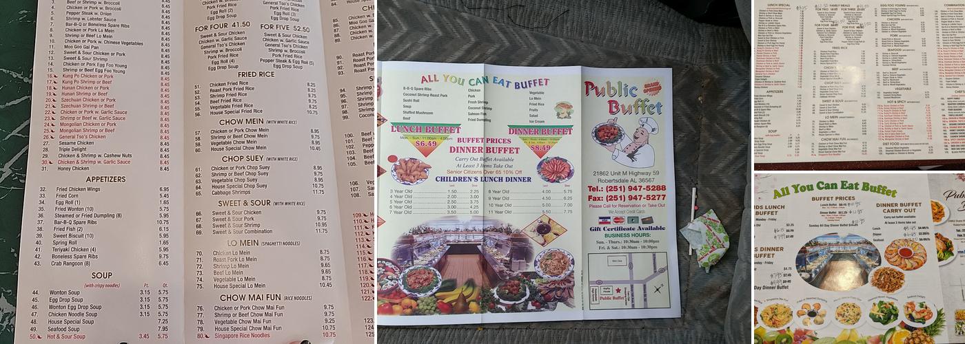 Public Buffet Menu
