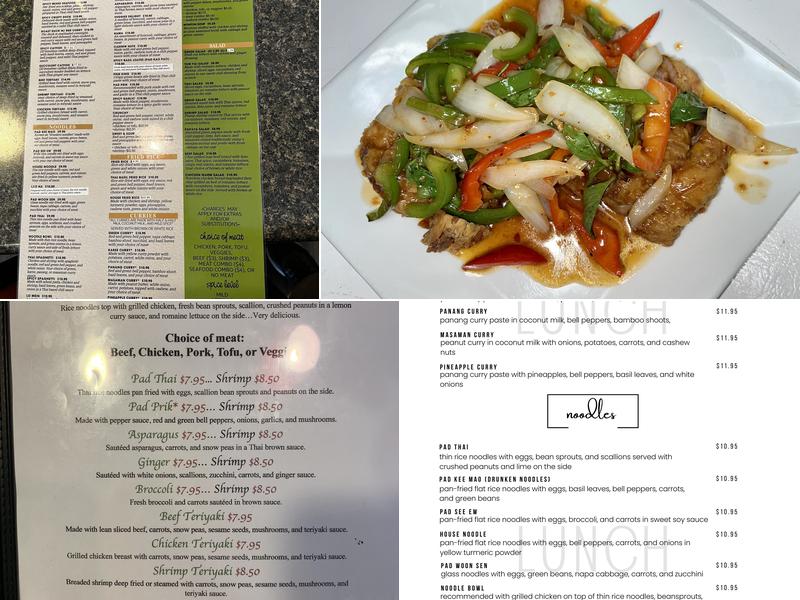 Thai Diner Menu