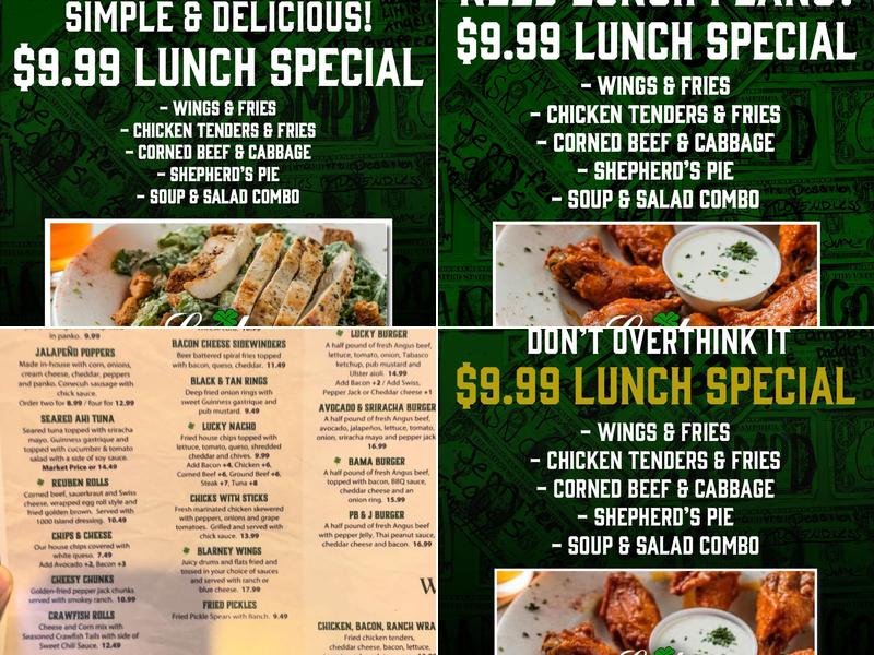 Lucky - Irish Pub & Grill Menu