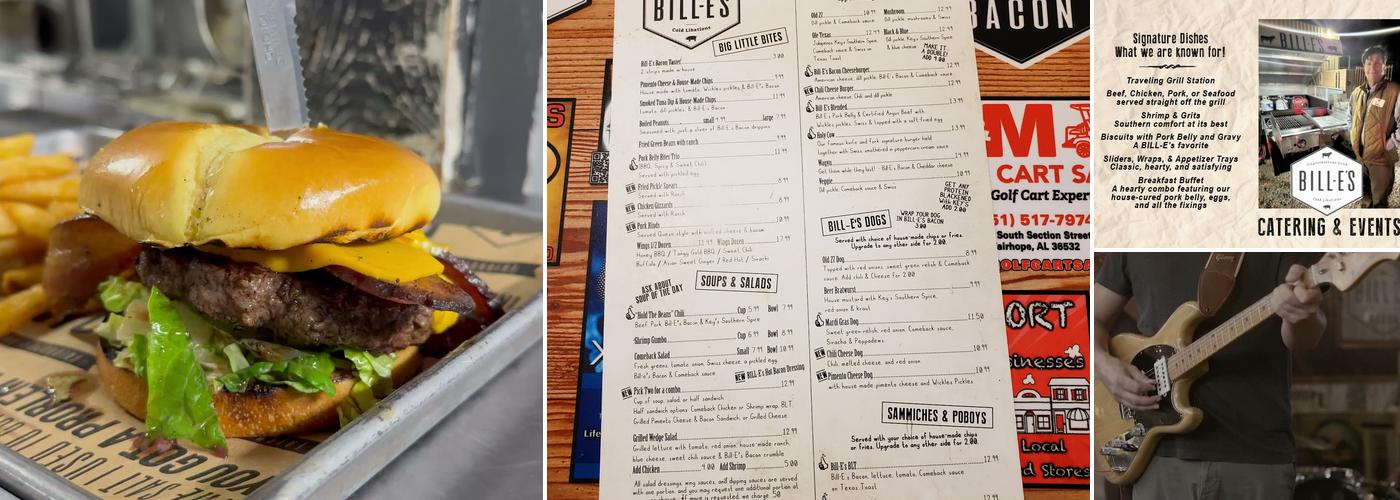 BILL-E's Restaurant Menu