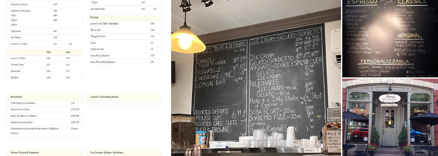 Nonno's Italian Coffee Parlor Menu