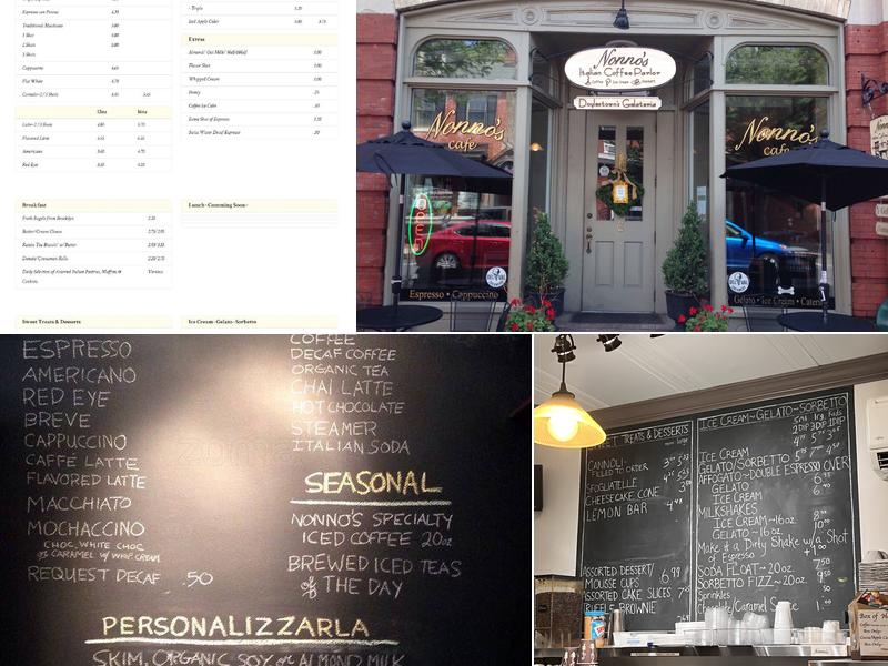 Nonno's Italian Coffee Parlor Menu