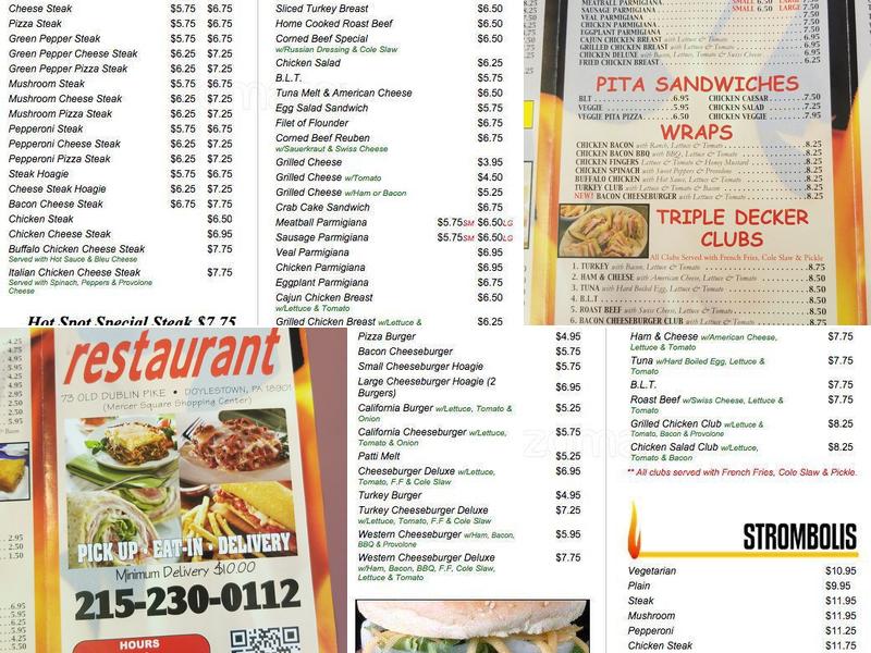 Hot Spot Restaurant Menu