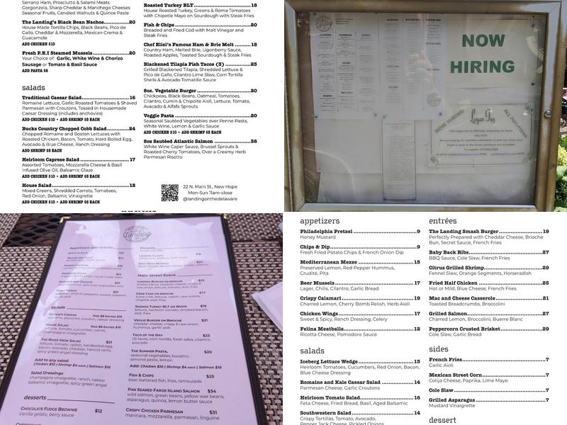 The Landing Restaurant Menu