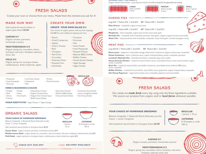 Jules Thin Crust Menu