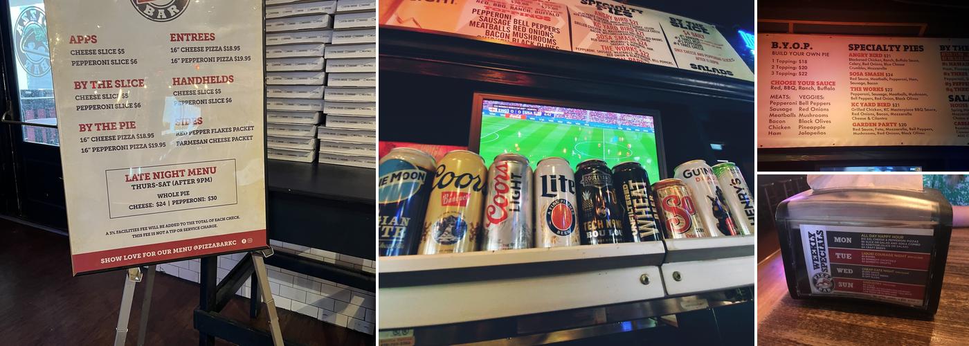 Pizza Bar Menu