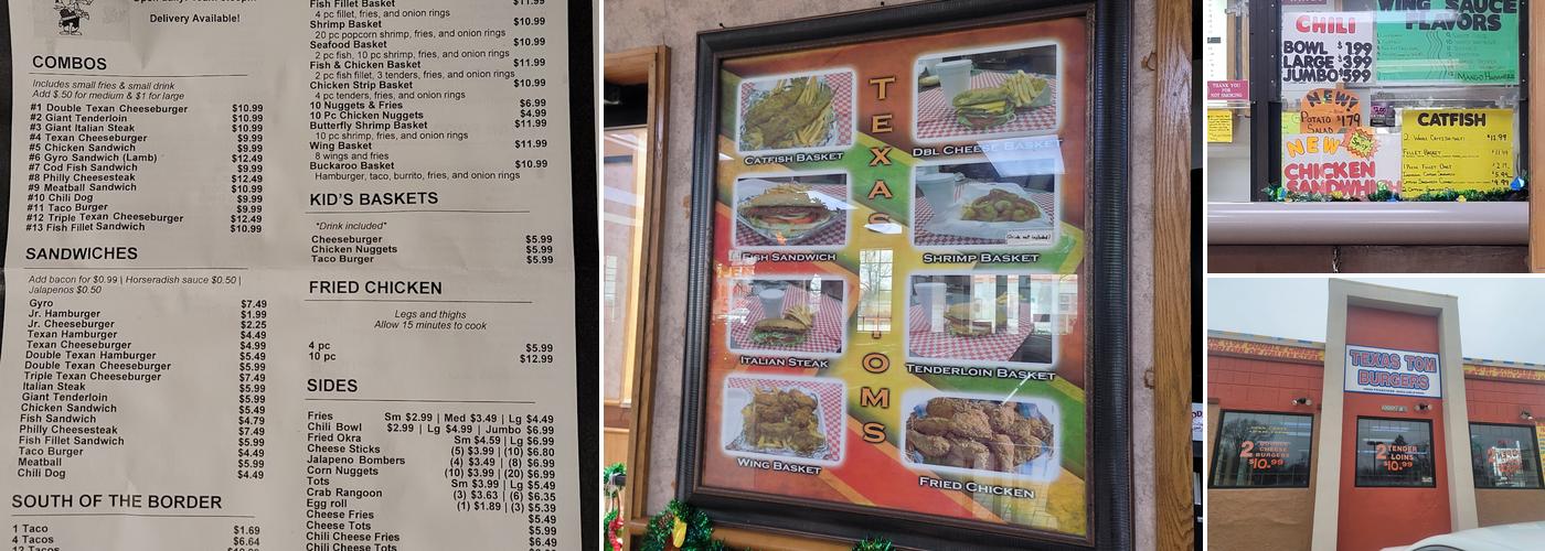 Texas Tom Burger Menu