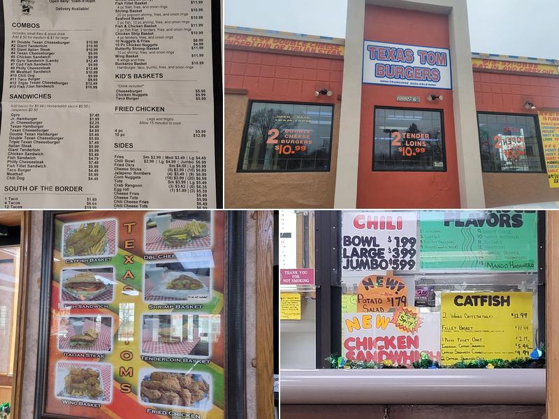 Texas Tom Burger Menu