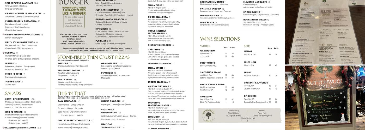 Buttonwood Grill Menu