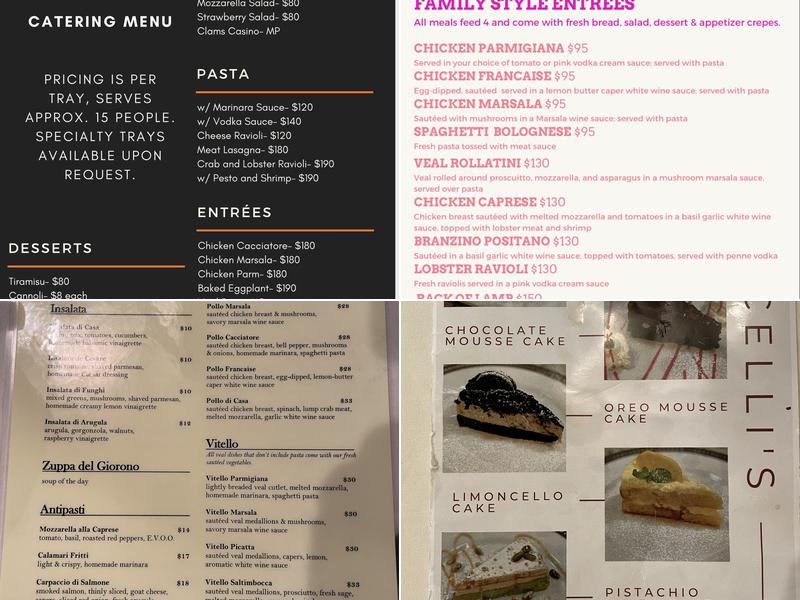 Bocelli's Restaurant Menu