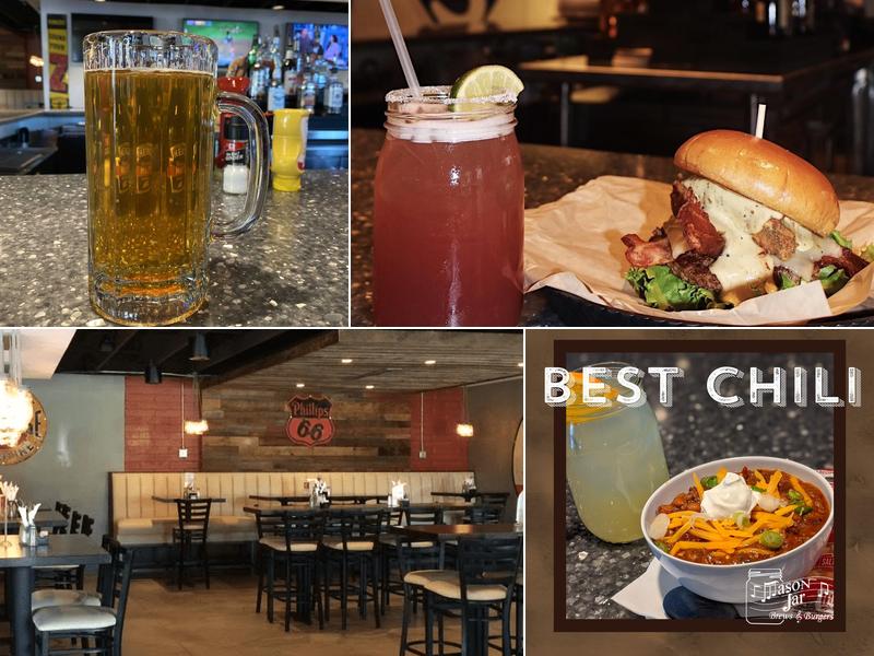 Mason Jar Brews and Burgers