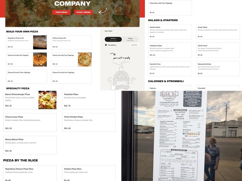 Bibb Street Pizza Company Menu