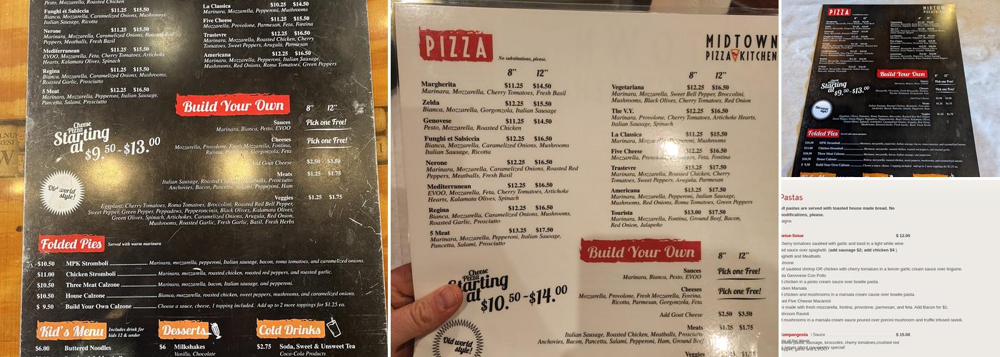 Midtown Pizza Kitchen Menu