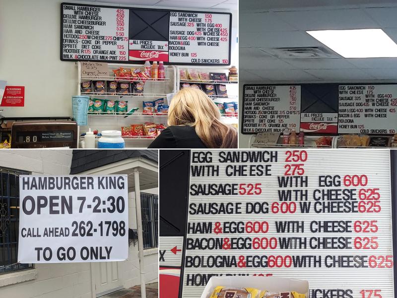 Hamburger King Menu