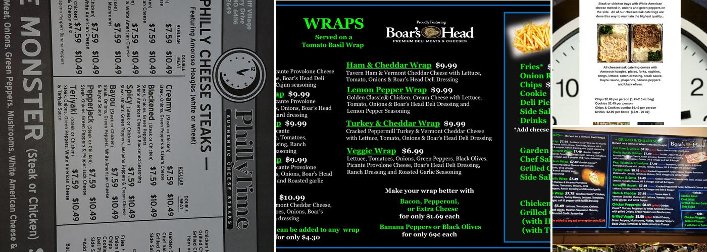 Philly Time Menu