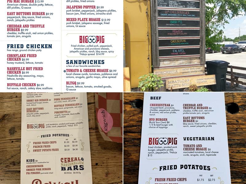 Pigwich Menu