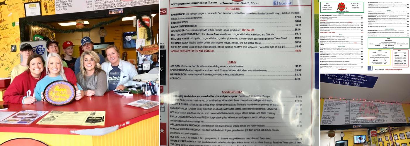 Joe Mama's Menu