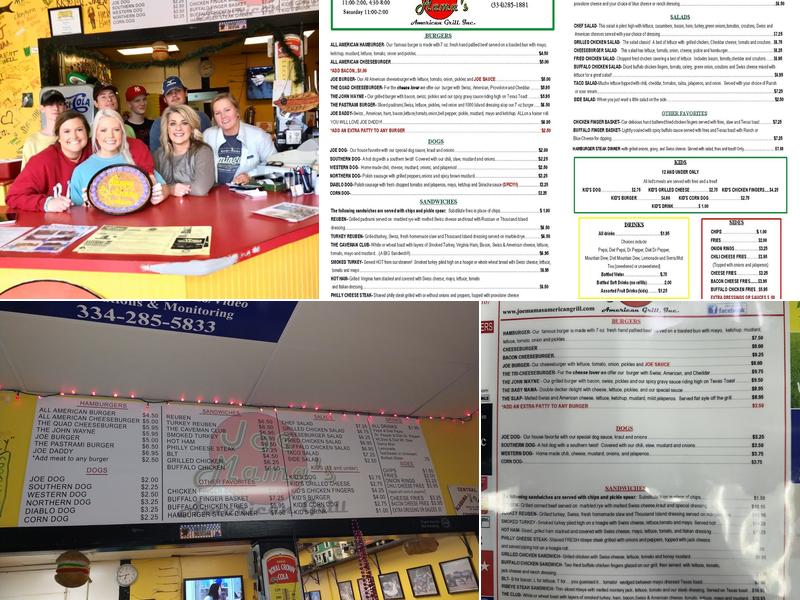 Joe Mama's Menu