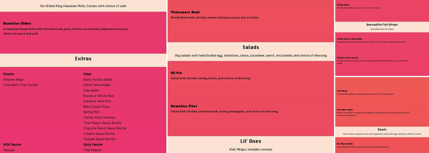 Longboards Wraps & Bowls Menu