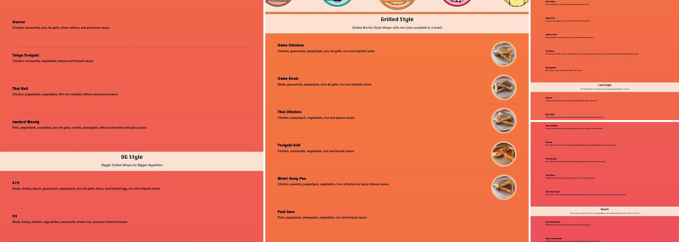 Longboards Wraps & Bowls Menu