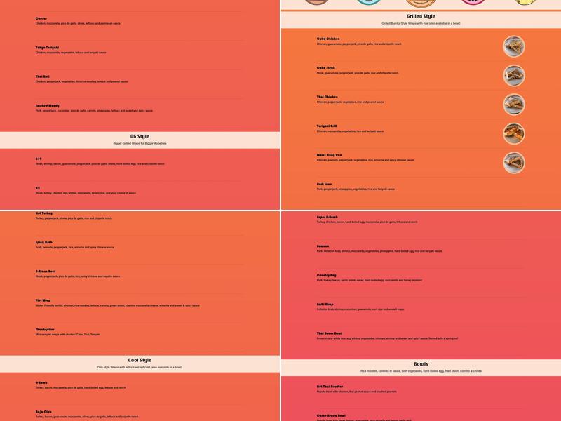 Longboards Wraps & Bowls Menu
