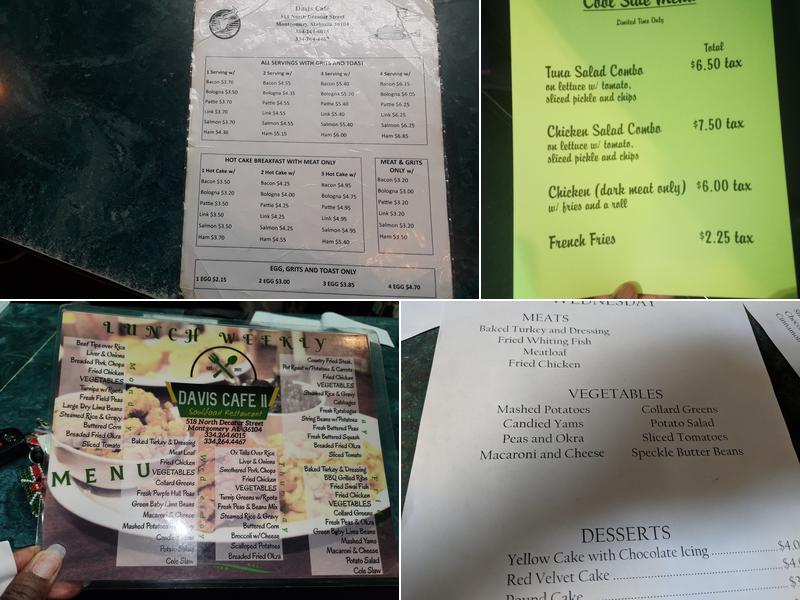 Davis Cafe Menu