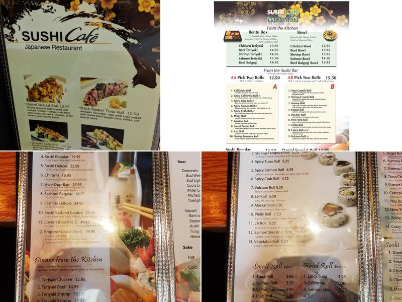 Sushi Cafe Menu
