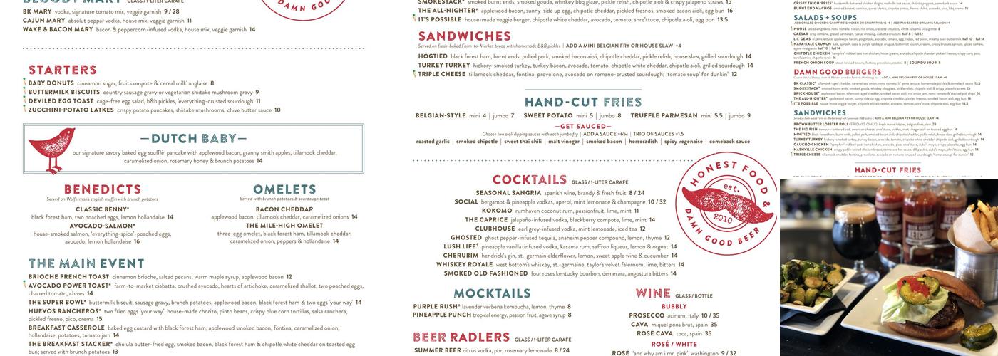 Beer Kitchen Menu