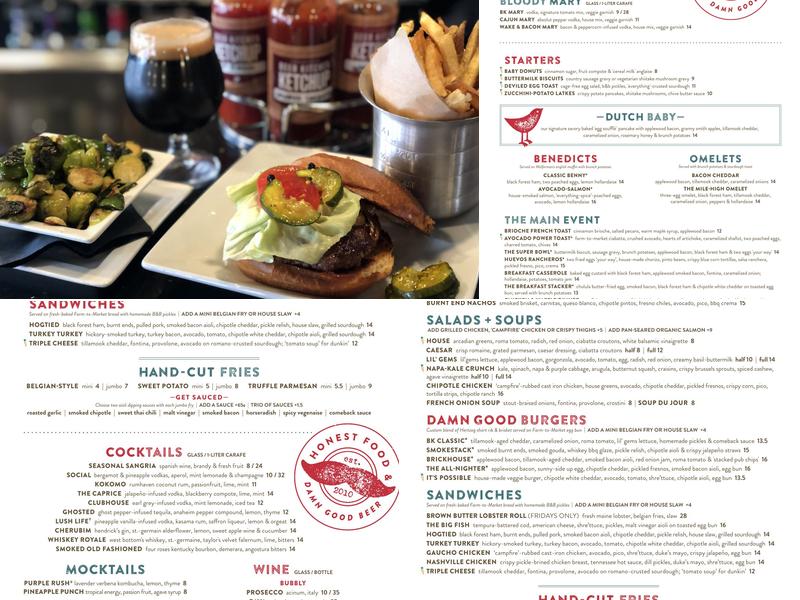 Beer Kitchen Menu