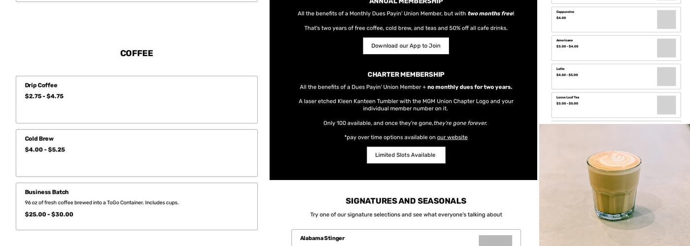 Prevail Union | MGM Menu