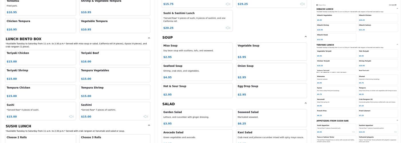 Oishi Sushi Restaurant & Bar Menu