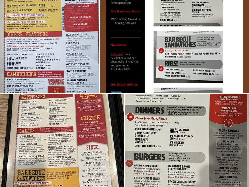 Smokebox BBQ Cafe Menu