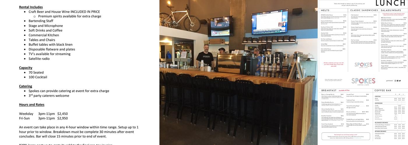 Spokes Coffee|Cafe Menu