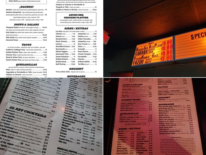 El Rey Burrito Lounge Menu