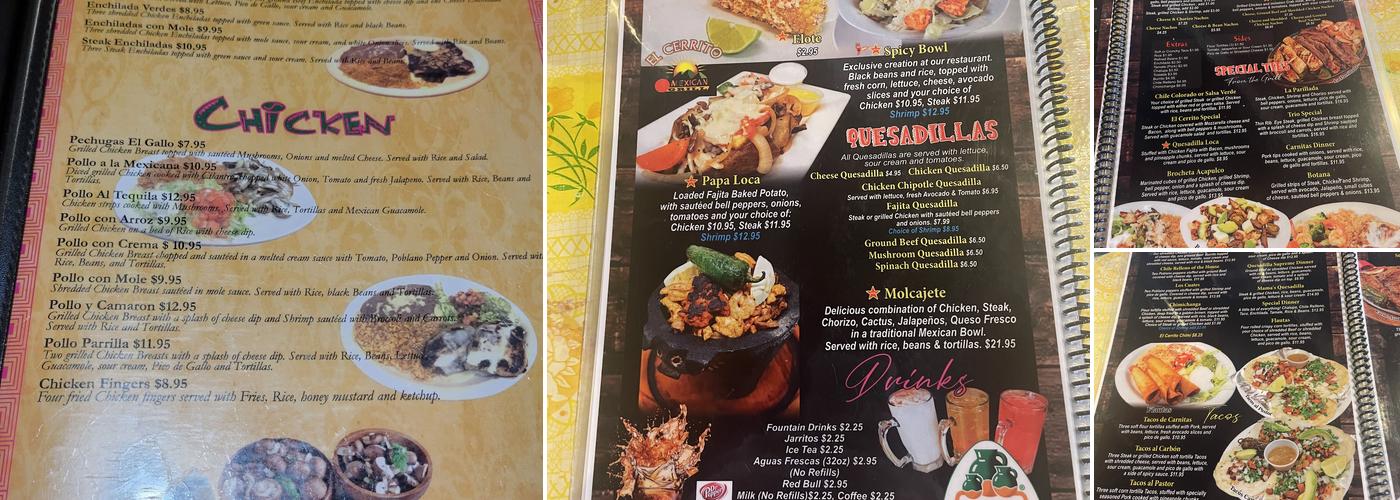 El Cerrito Mexican Grill Menu