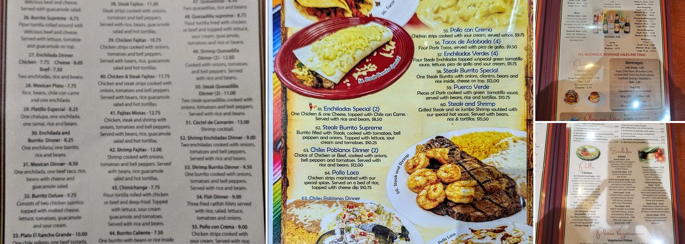 El Rancho Grande Menu