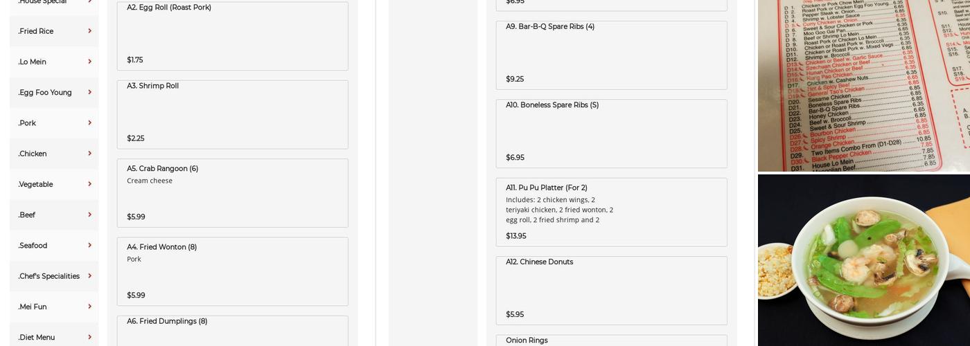 China King Menu